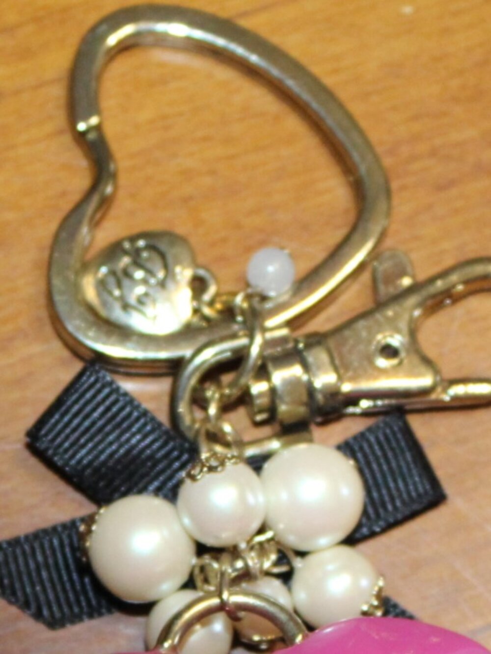 NWOT Betsey Johnson Heart w/bling bag charm or key chain CUTE - Picture 5 of 6